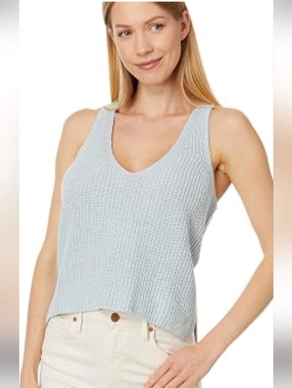 Splendid Navy Knit V-Neck Cotton Tank